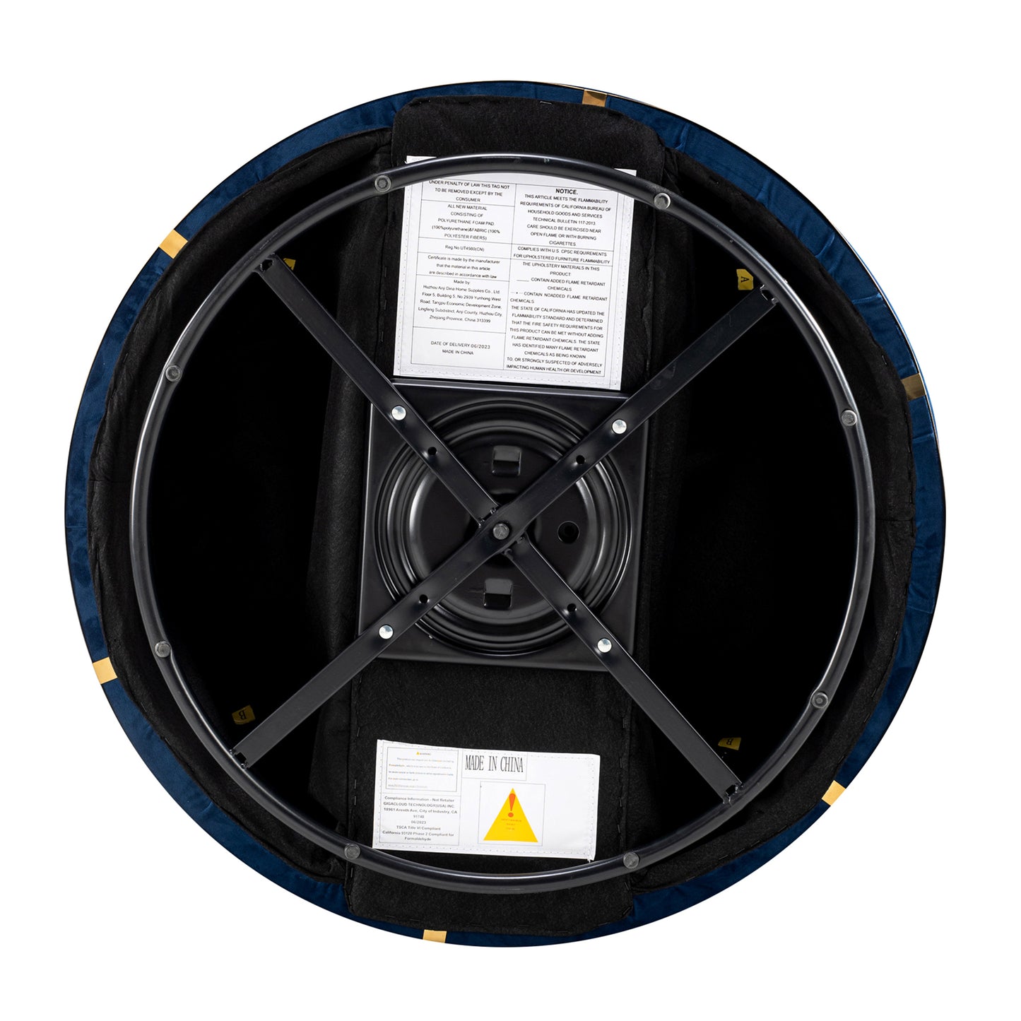 360 Degree Swivel Velvet Accent Chair, Barrel Chair Over-Sized Soft Chair with Seat Cushion, Blue