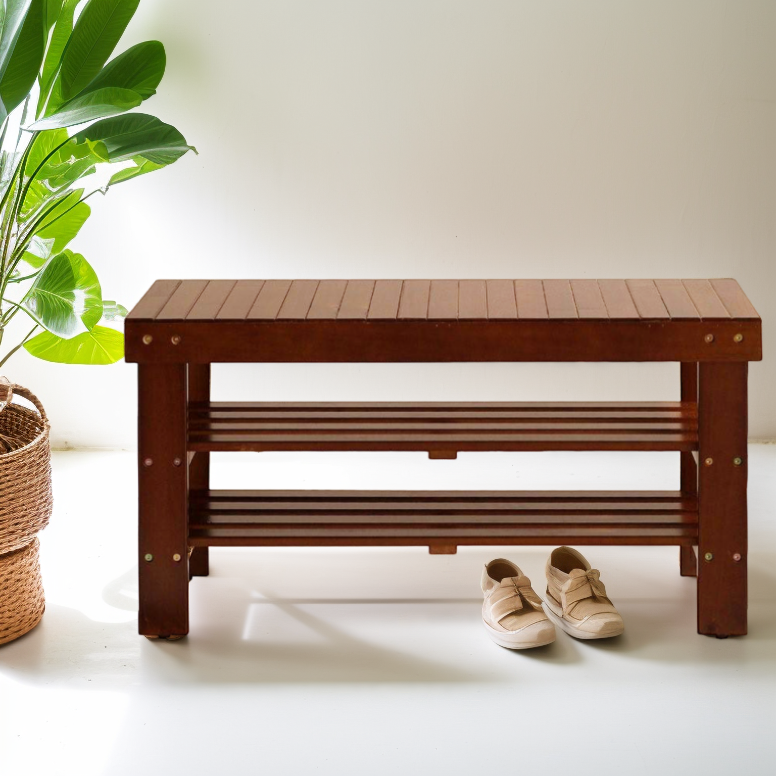 Cherry wood shoe discount rack