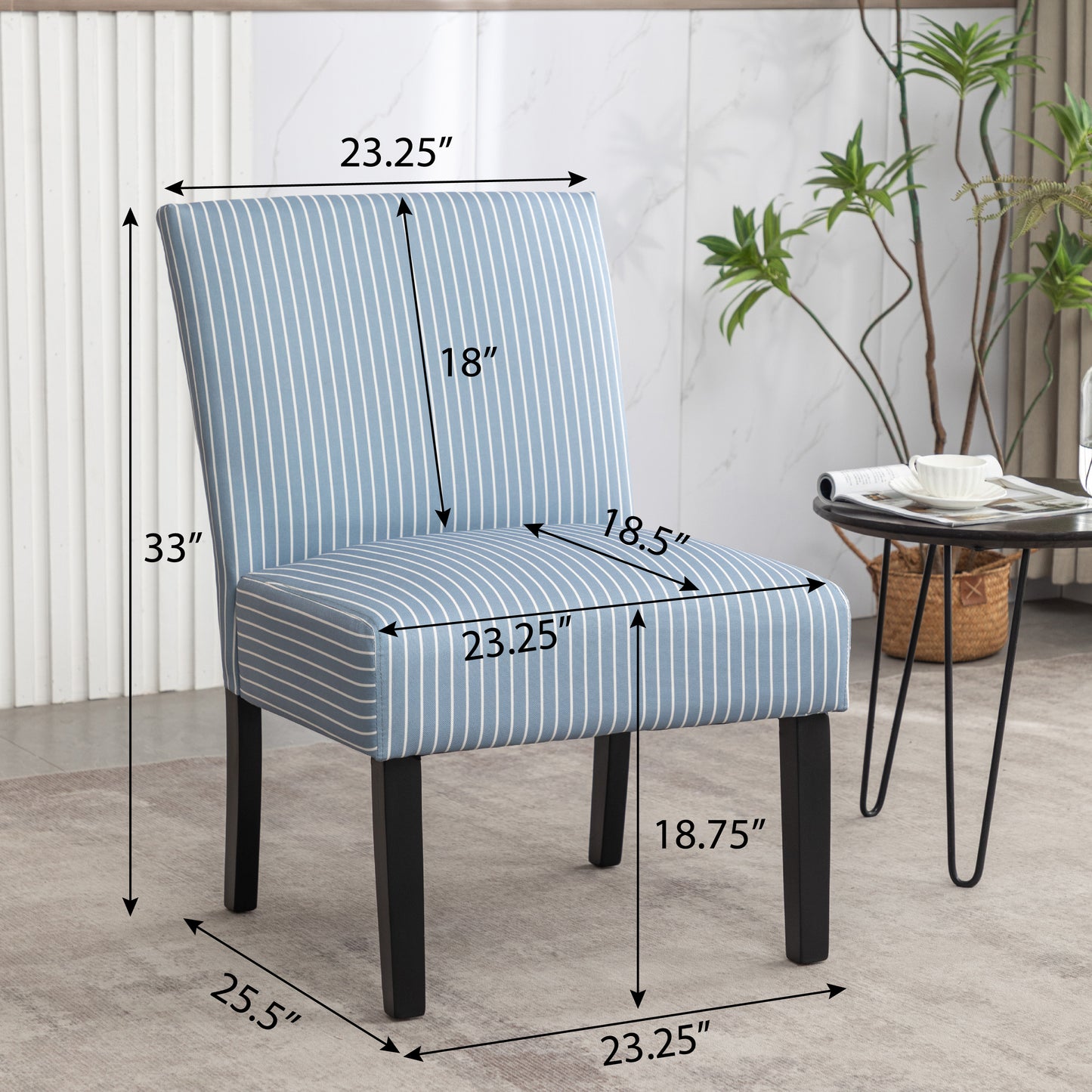 Roundhill Furniture Botticelli Upholstered Slipper Accent Chair