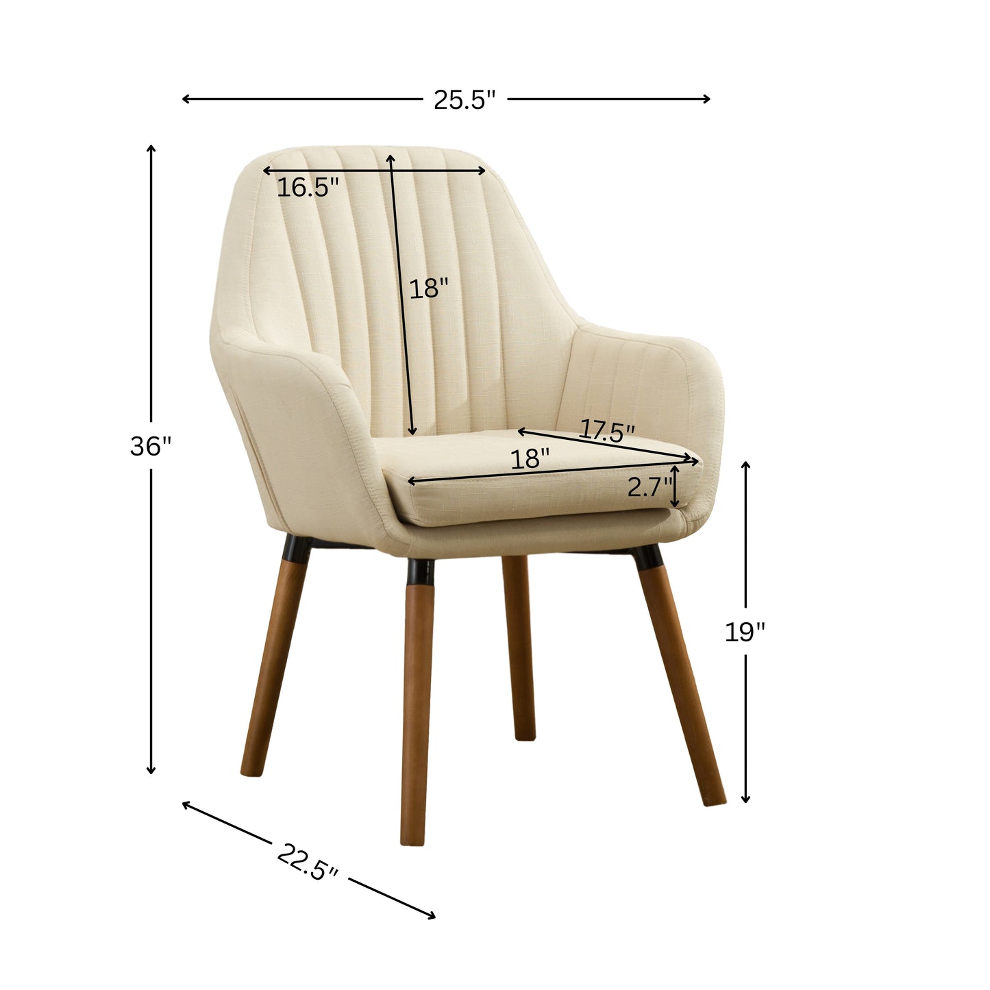 Tuchico Contemporary Fabric Accent Chair, Tan