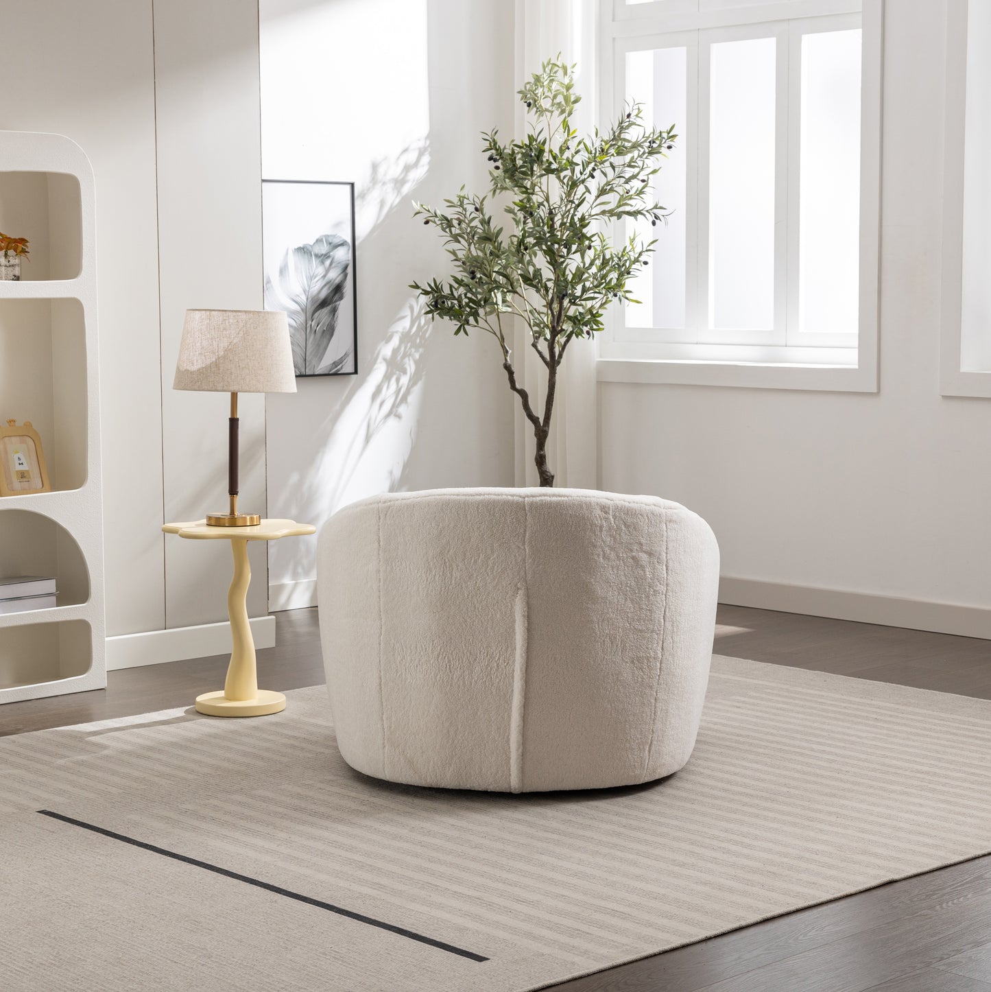 Roundhill Furniture Luzern Modern Upholstered Accent Chair, 360° Swivel