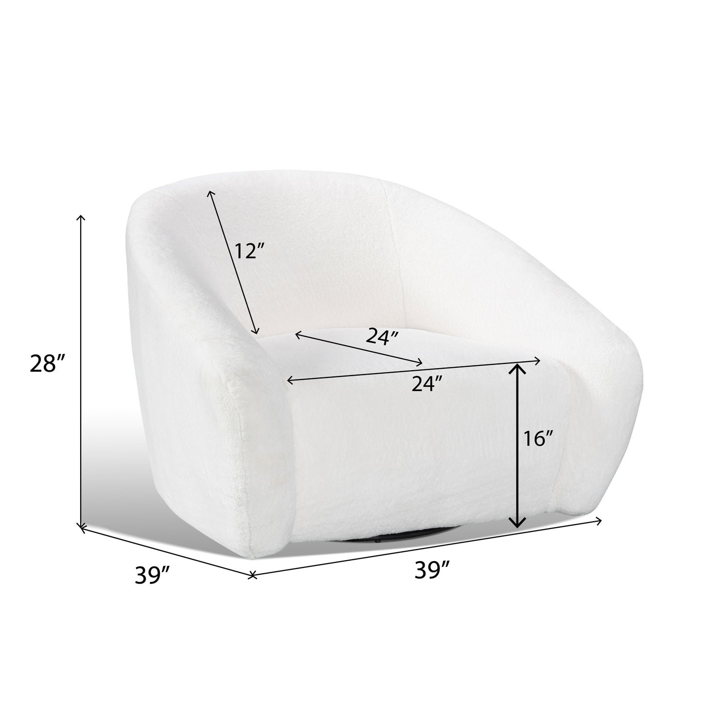 Roundhill Furniture Luzern Modern Upholstered Accent Chair, 360° Swivel