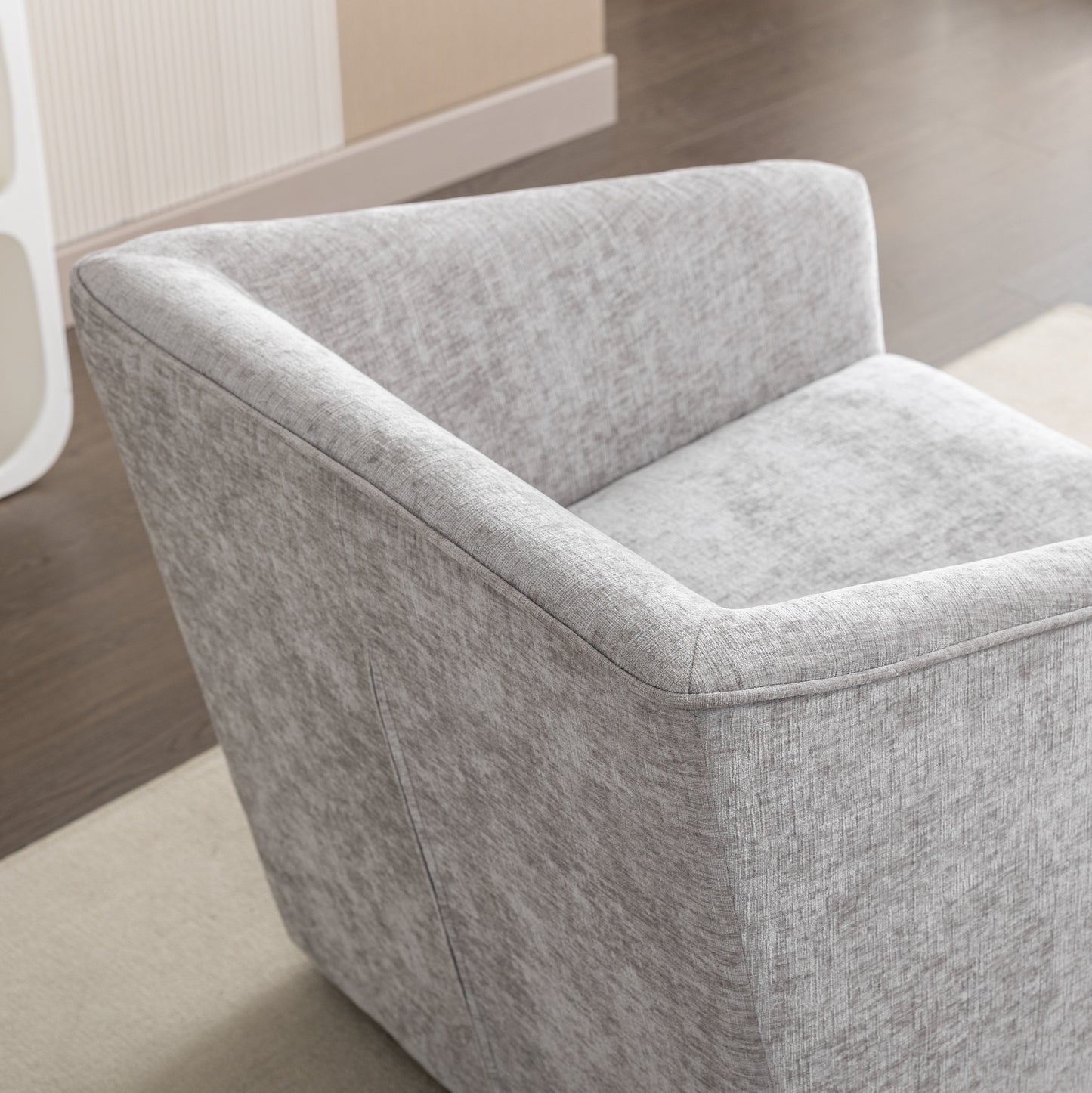 Roundhill Furniture Nice Modern Upholstered 360° Swivel Barrel Armchair
