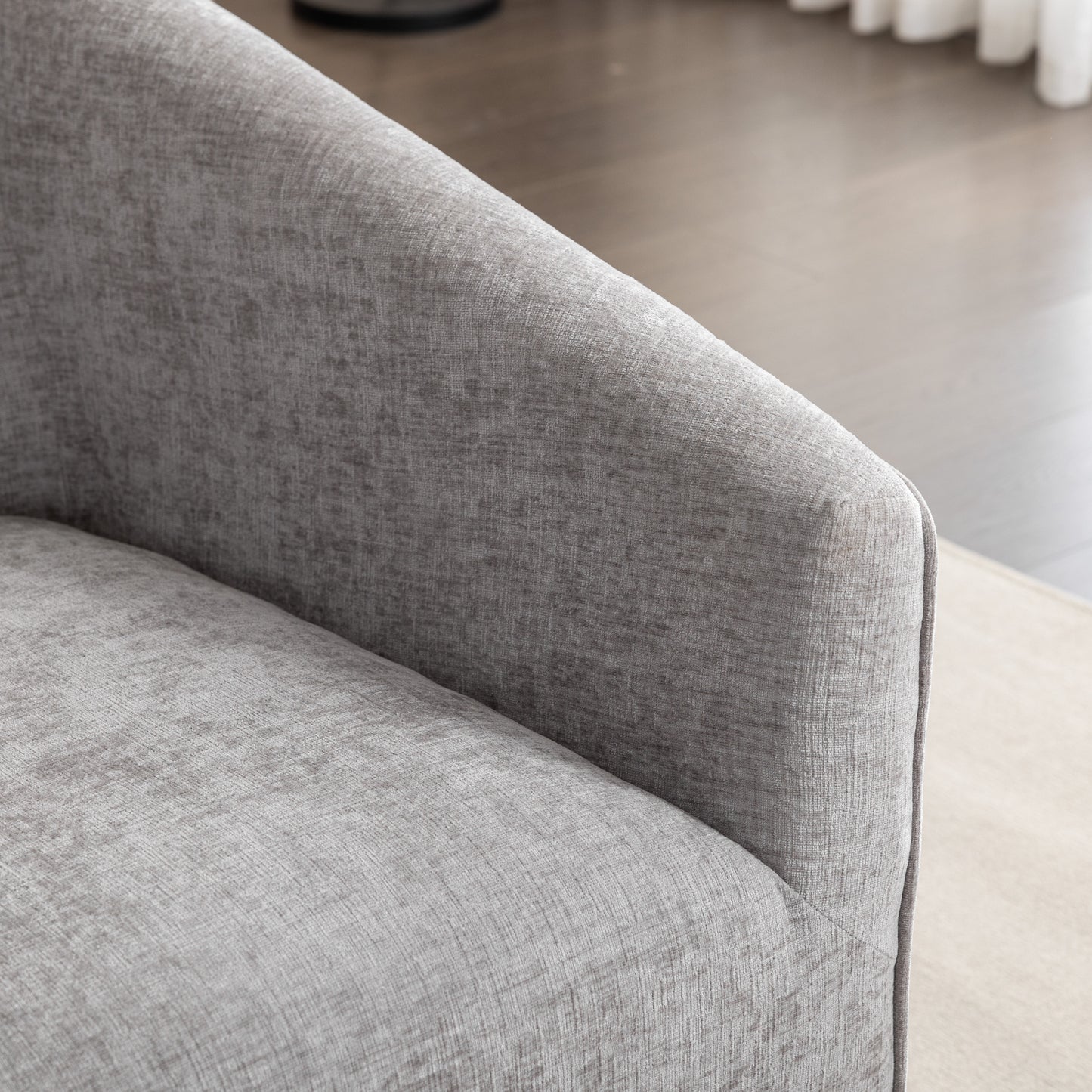 Roundhill Furniture Nice Modern Upholstered 360° Swivel Barrel Armchair