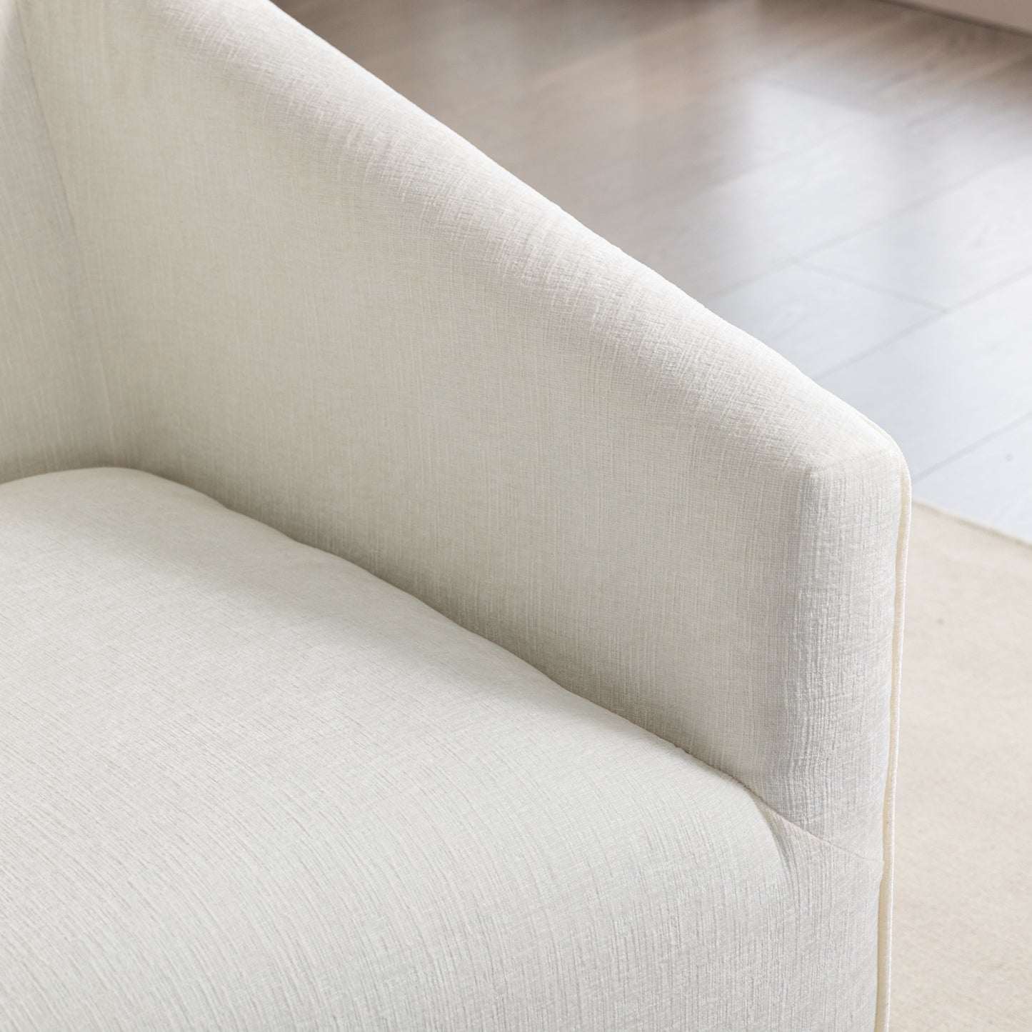Roundhill Furniture Nice Modern Upholstered 360° Swivel Barrel Armchair