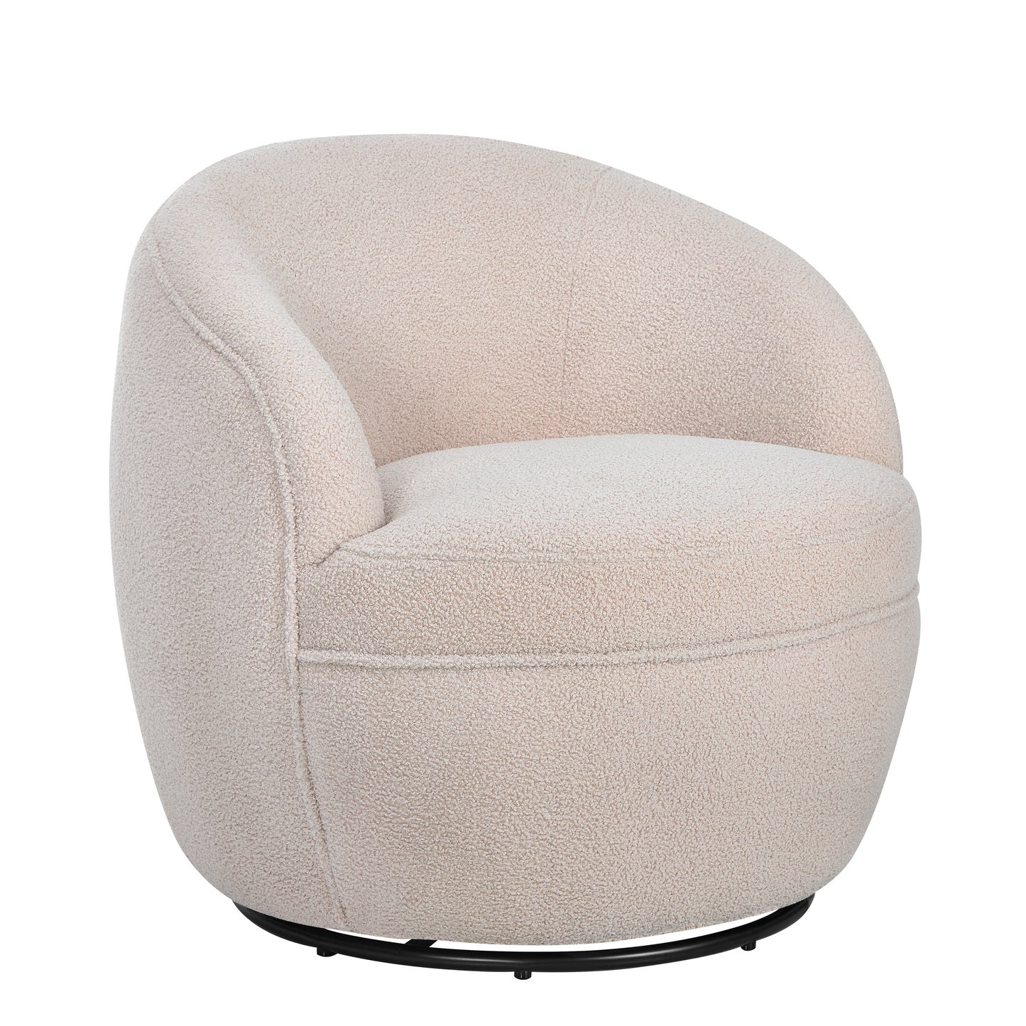 Roundhill Furniture Galleria 360 Swivel Teddy Sherpa Barrel Chair