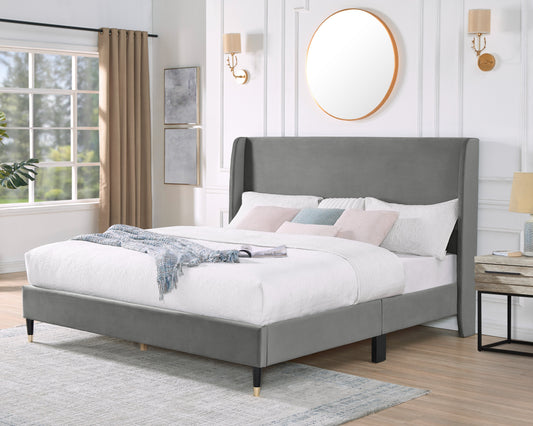 Roundhill Furniture Rozitta Upholstered Wingback Platform Bed