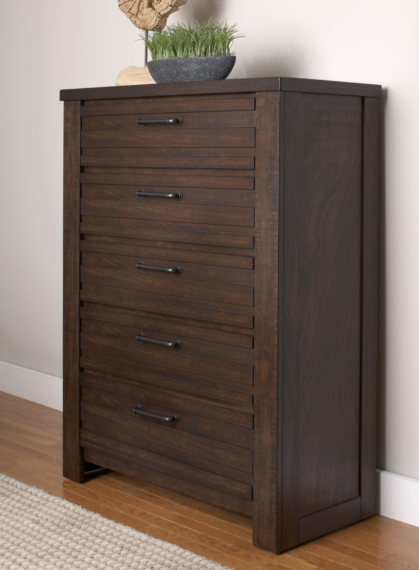 Sedona Transitional Wood 5-Drawer Chest in Espresso
