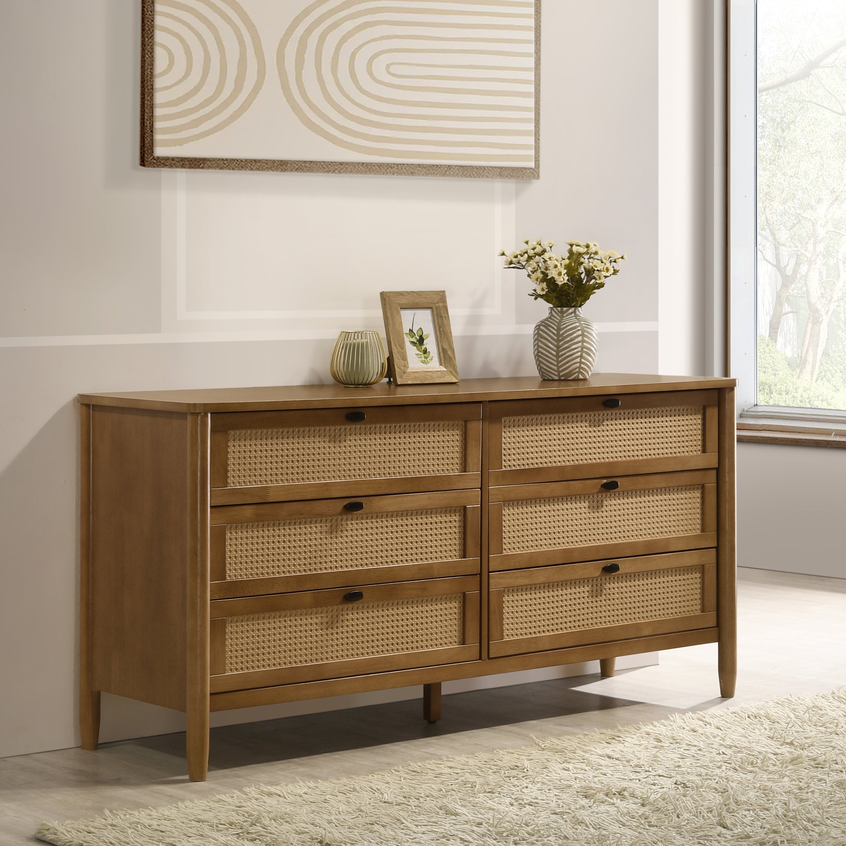wicker dresser Wicker 3 Drawer Dresser - Elana
