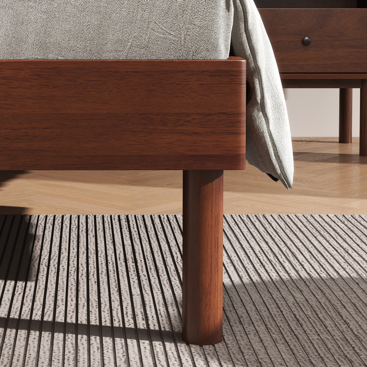 Roundhill Furniture Wyller Bedroom Collection, Natural Walnut Finish