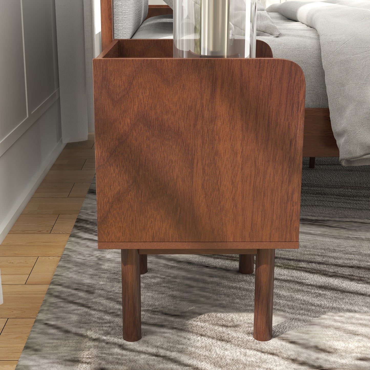 Roundhill Furniture Wyller Bedroom Collection, Natural Walnut Finish