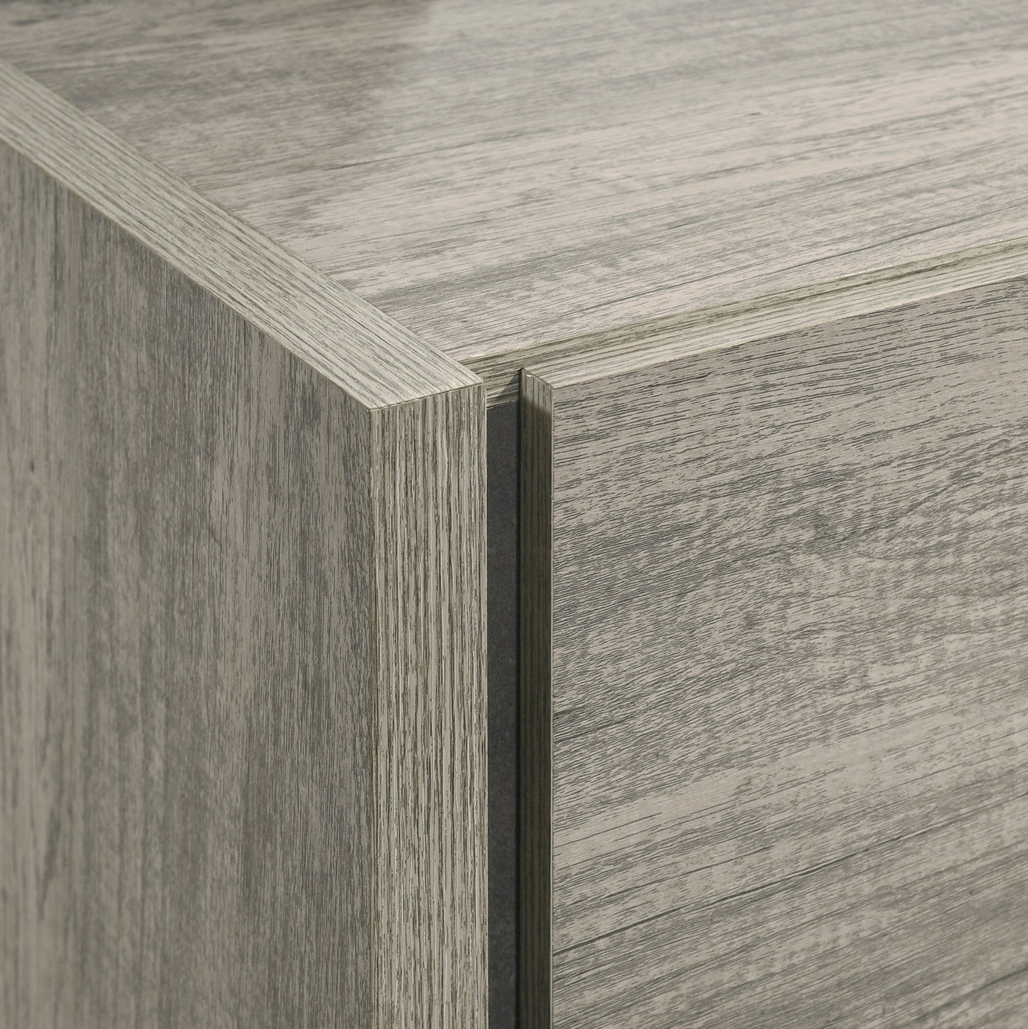 Roundhill Furniture Lenca 2-Drawer Nightstand - Weathered Gray
