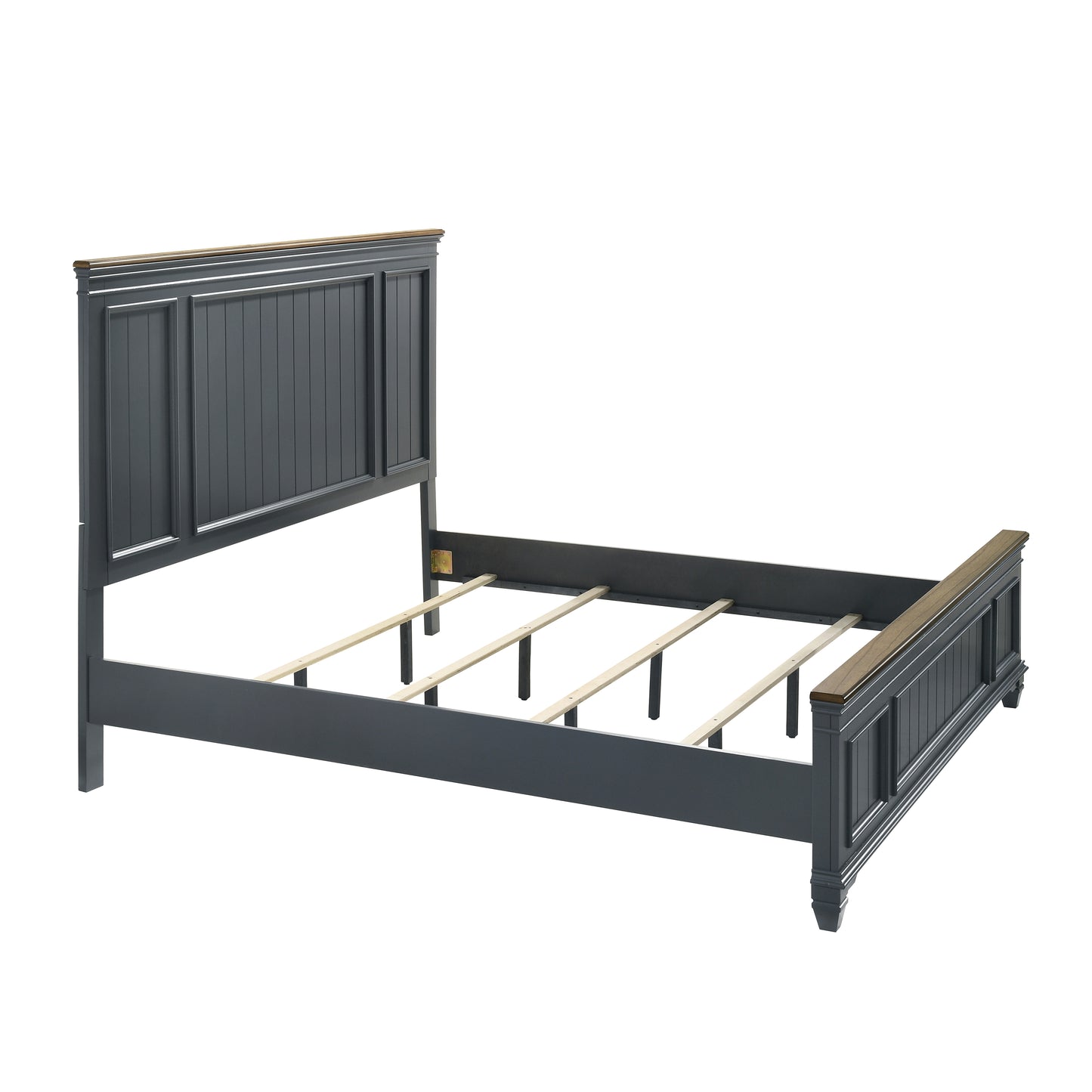 Roundhill Furniture Clelane Wood Bedroom Set with Shiplap Panel Bedroom Collection, Slate Blue