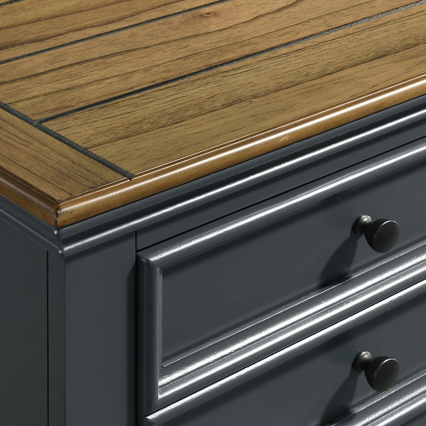 Roundhill Furniture Clelane Wood Bedroom Set with Shiplap Panel Bedroom Collection, Slate Blue