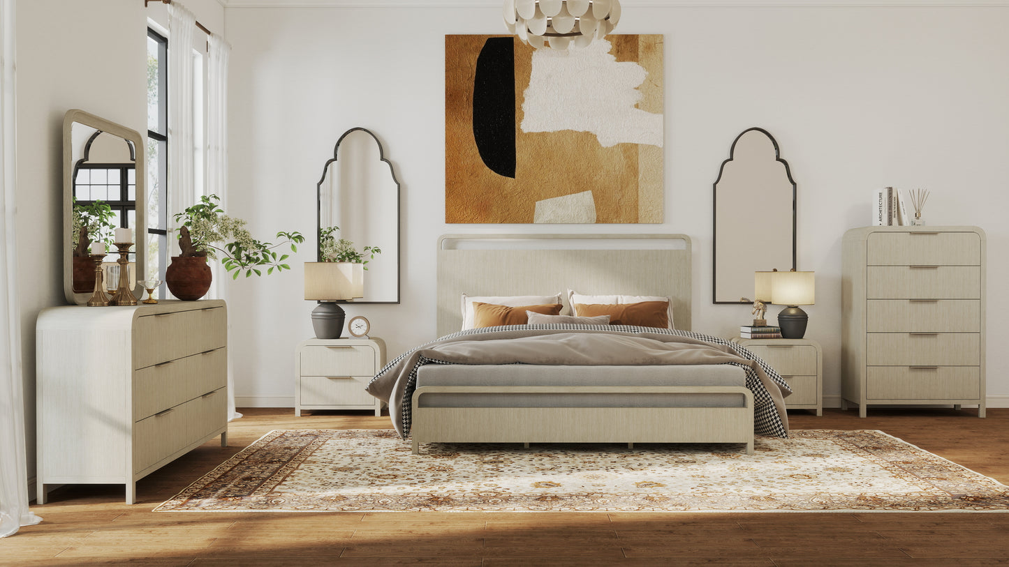 Roundhill Furniture Tavari Bedroom Collection in Light Gray