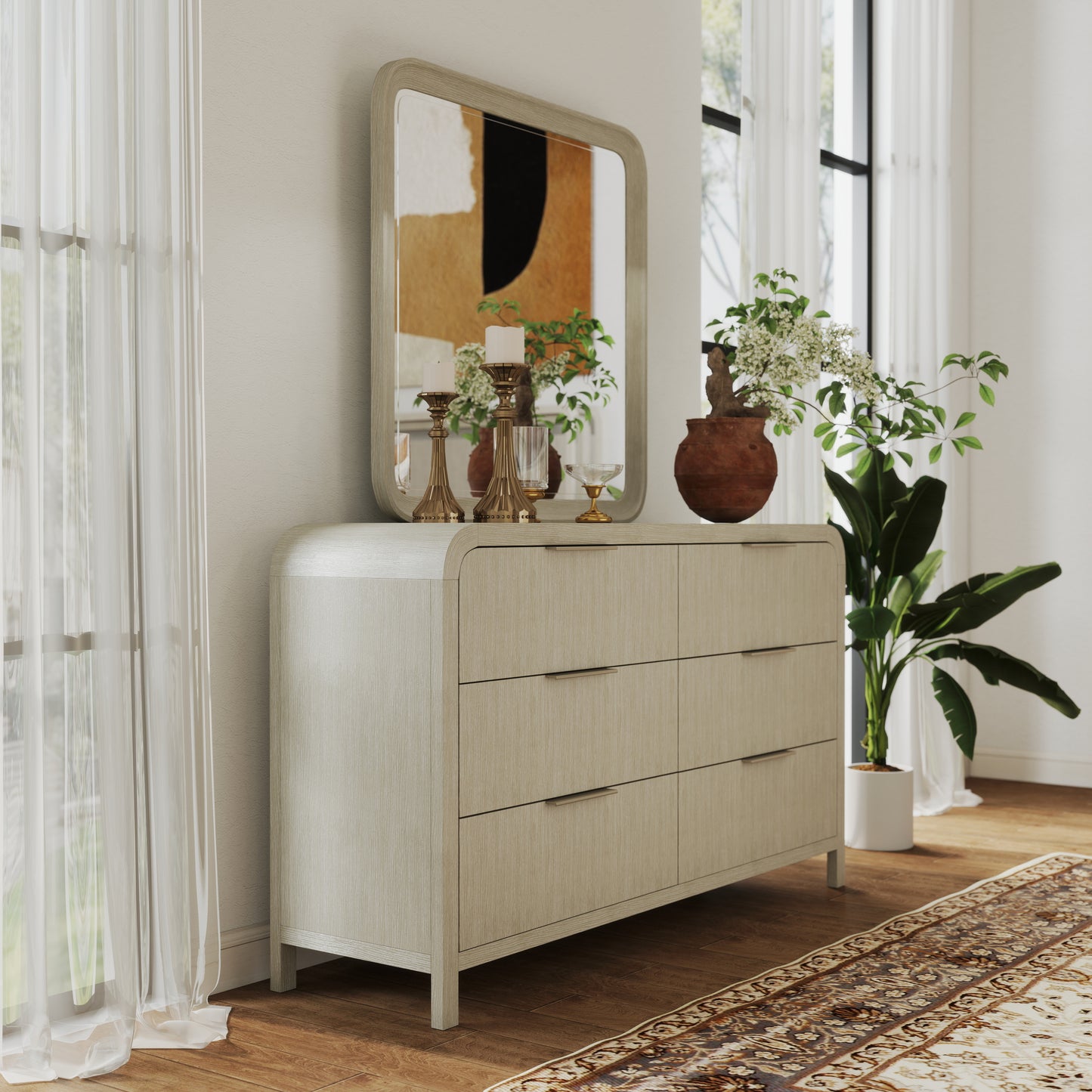 Roundhill Furniture Tavari Bedroom Collection in Light Gray