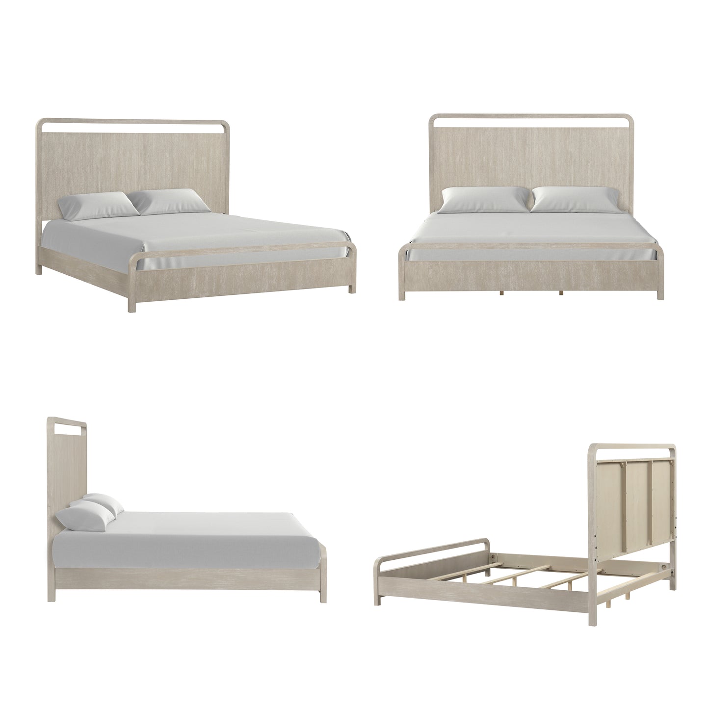 Roundhill Furniture Tavari Bedroom Collection in Light Gray