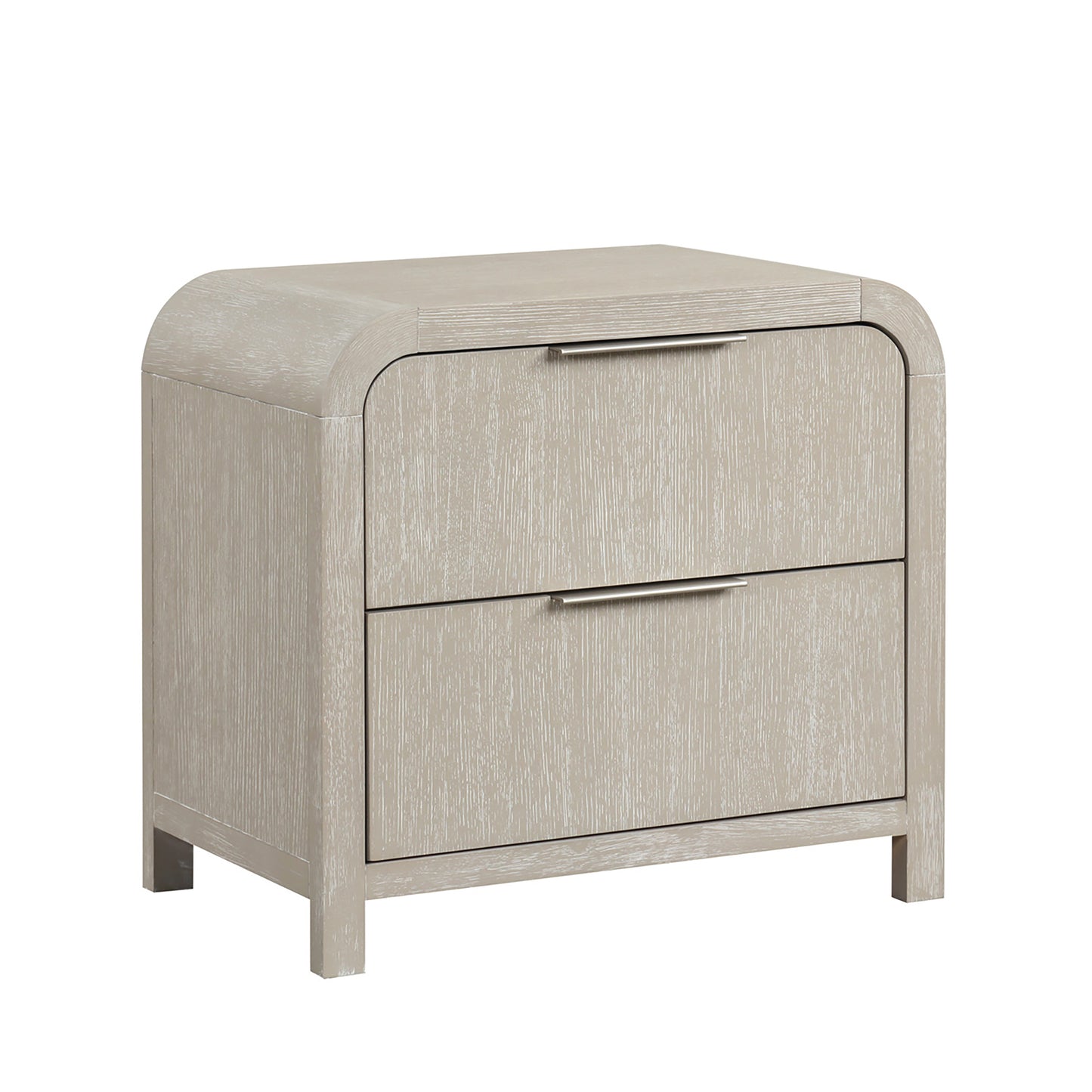 Roundhill Furniture Tavari Contemporary 2-Drawer Wood Nightstand, Light Gray