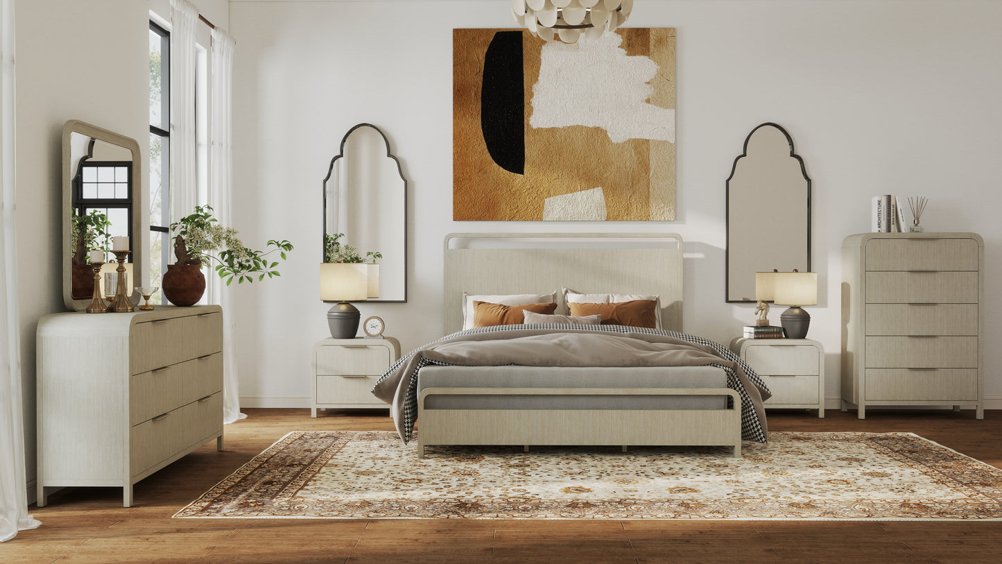 Roundhill Furniture Tavari Bedroom Collection in Light Gray