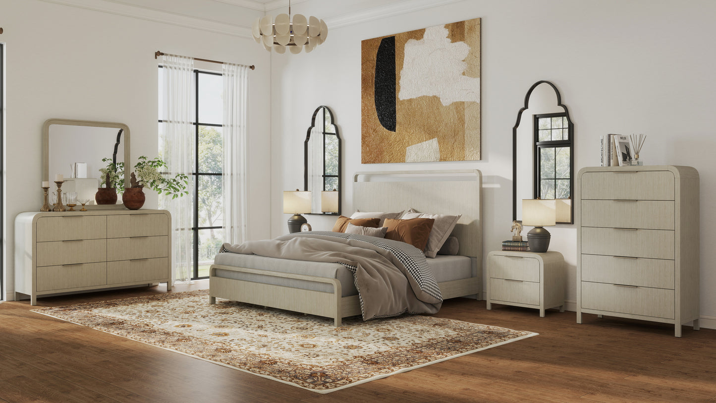 Roundhill Furniture Tavari Bedroom Collection in Light Gray