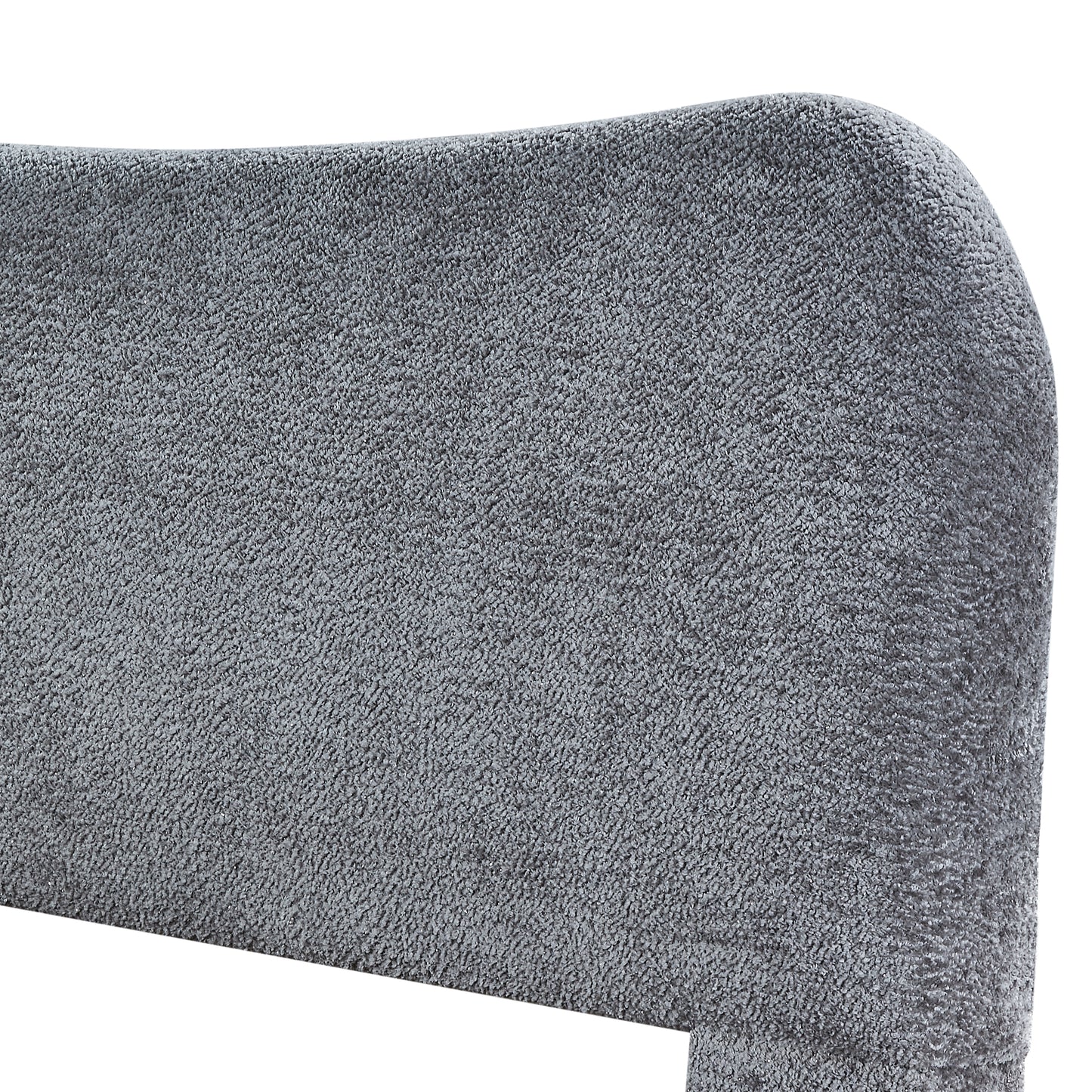 Roundhill Furniture Lunara Gray Upholstered Platform Bed with Bun Feet