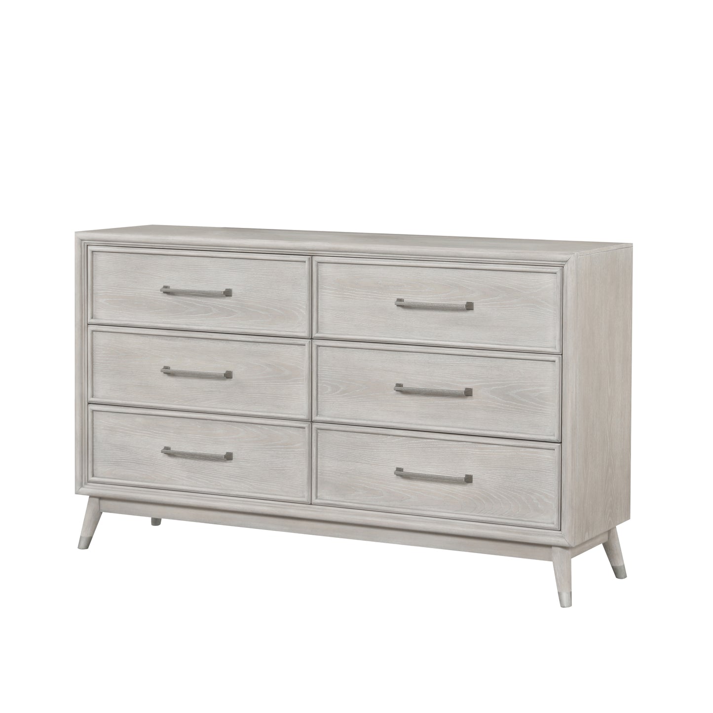 Roundhill Furniture Seluna 6-Drawer Bedroom Dresser, Gray Oak Finish