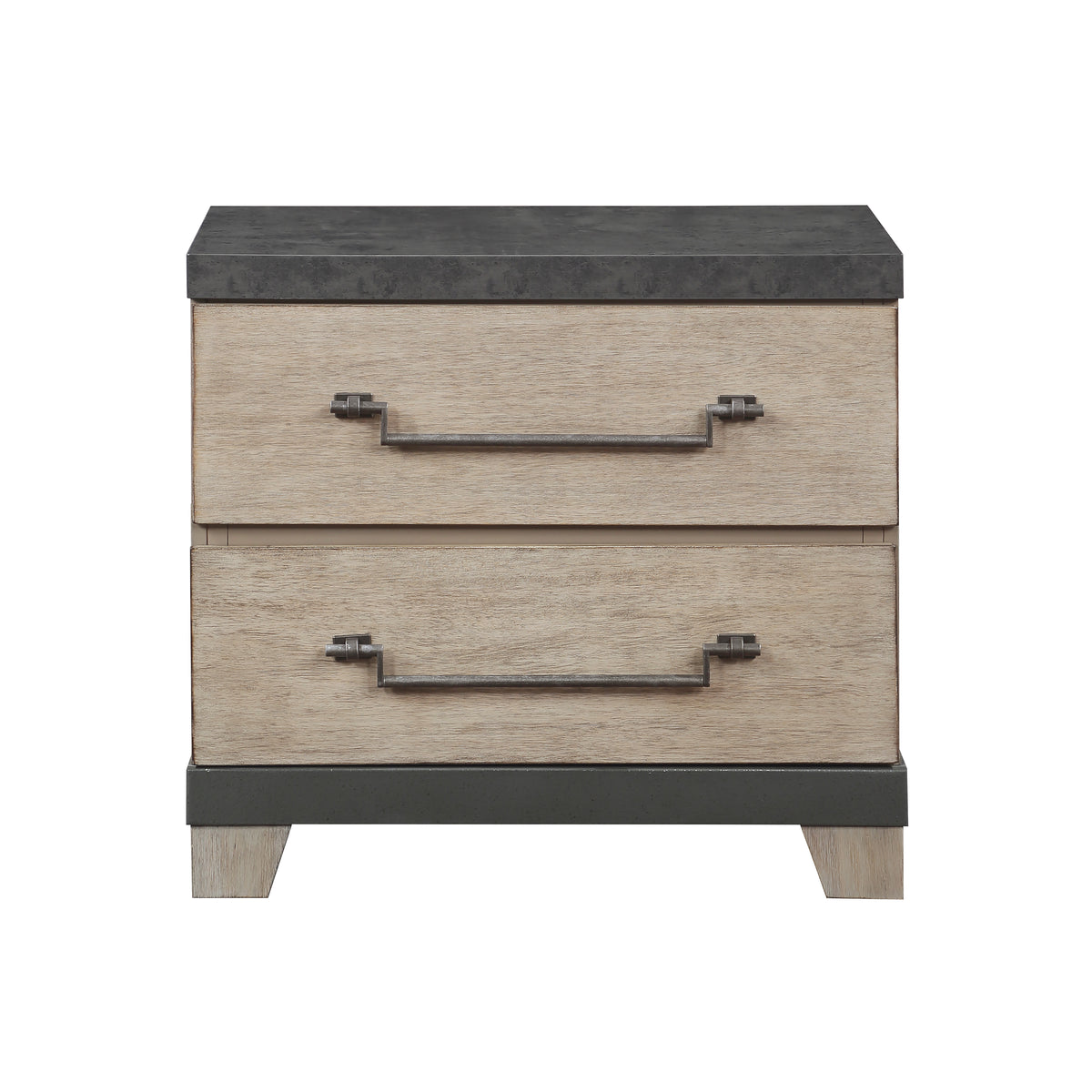 Arbela Wood Slatted Panel Bedroom Collection, Weathered Oak Finish