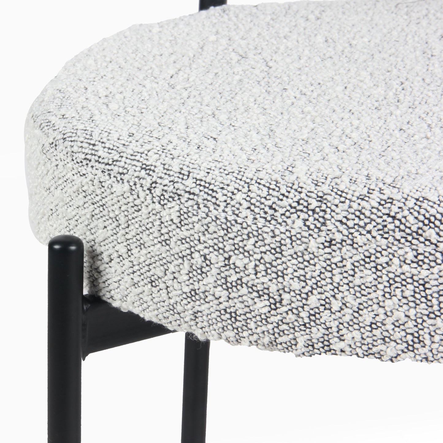 Burbank Modern Round Boucle Dining Chairs, Set of 2