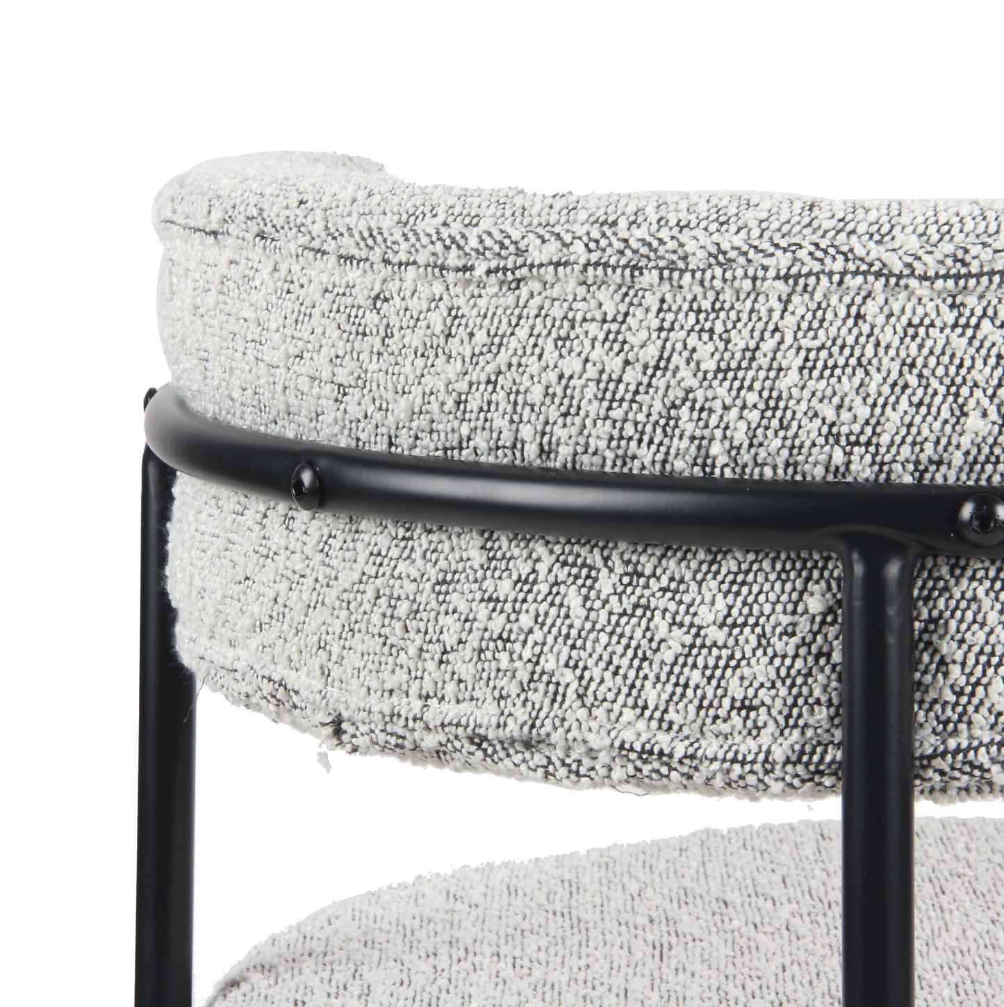 Burbank Modern Round Boucle Dining Chairs, Set of 2