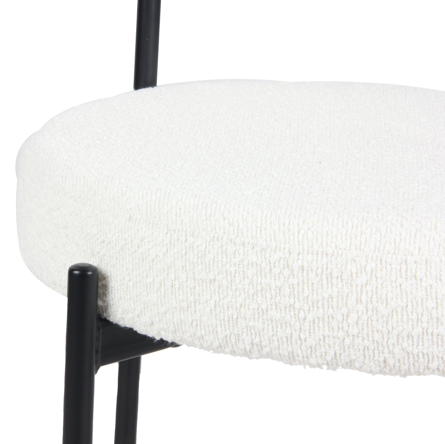 Burbank Modern Round Boucle Dining Chairs, Set of 2