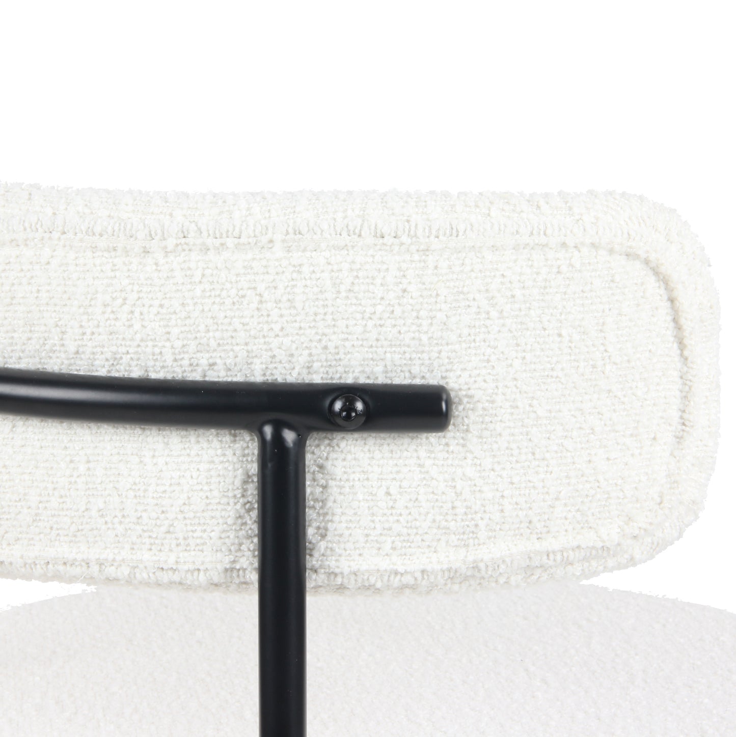 Burbank Modern Round Boucle Dining Chairs, Set of 2