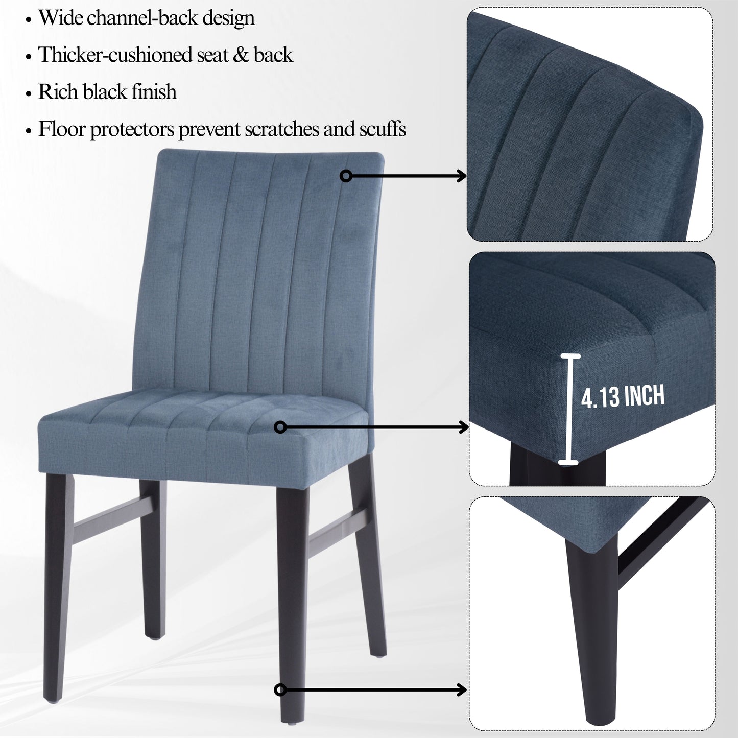 Roundhill Furniture Wendell Contemporary Upholstered Dining Chairs, Set of 2