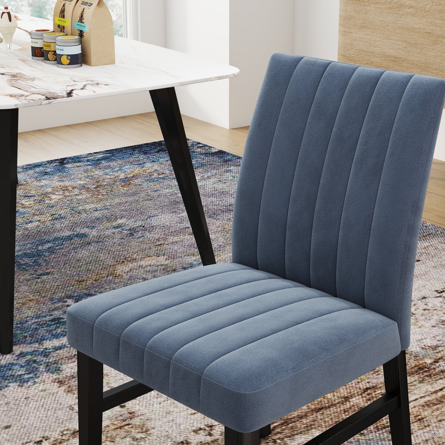 Roundhill Furniture Wendell Contemporary Upholstered Dining Chairs, Set of 2