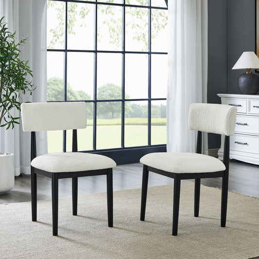Ellis Boucle Upholstered Dining Chairs, Set of 2
