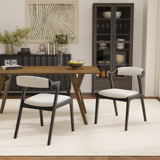 Roundhill Furniture Lavin Upholstered Dining Chairs, Set of 2