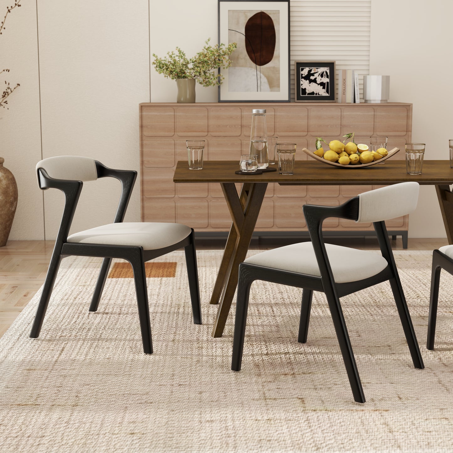 Roundhill Furniture Lavin Upholstered Dining Chairs, Set of 2