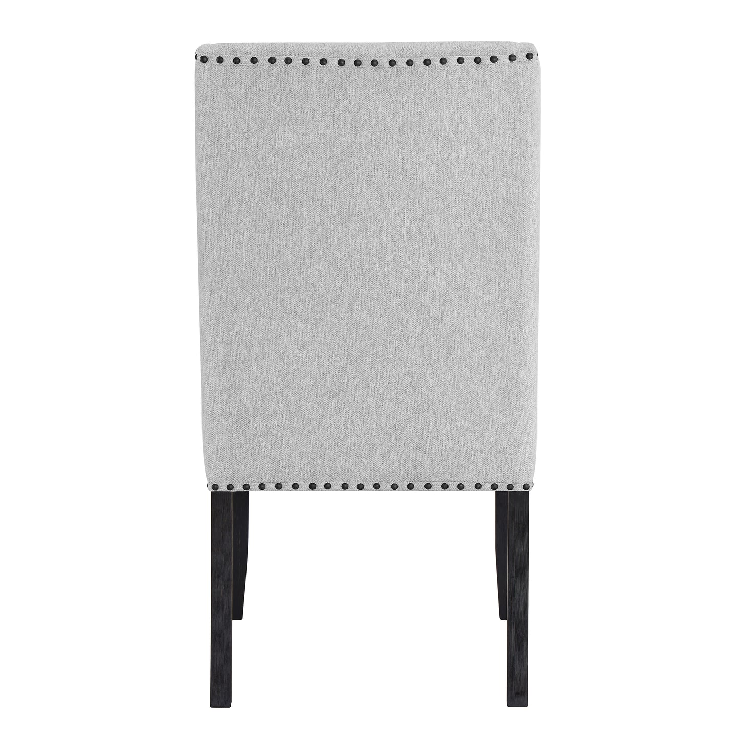 Roundhill Furniture Hirima Modern Elegance Dining Chairs Set of 2 - Light Gray Upholstery with Matte Black Nailhead Trim
