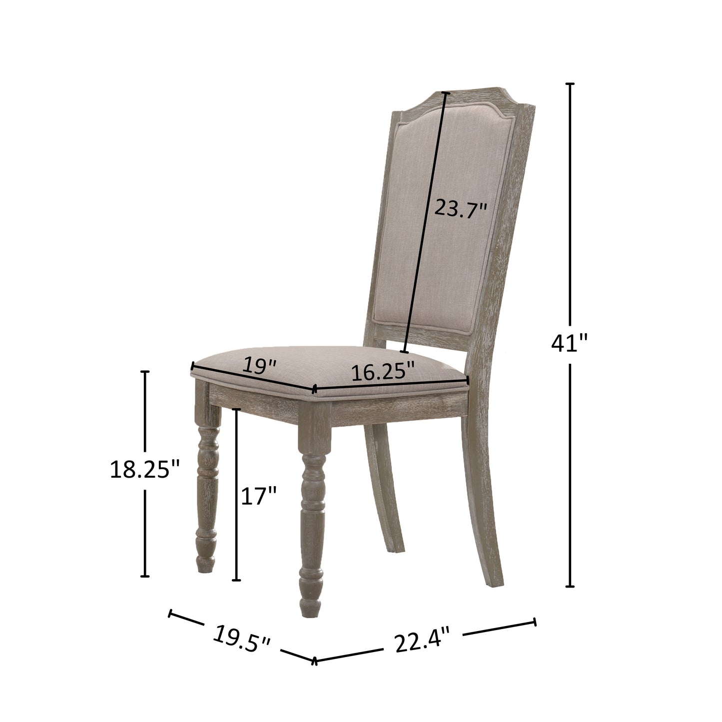 Ferran Wood Pedestal Dining Chair in Reclaimed Gray, Set of 2