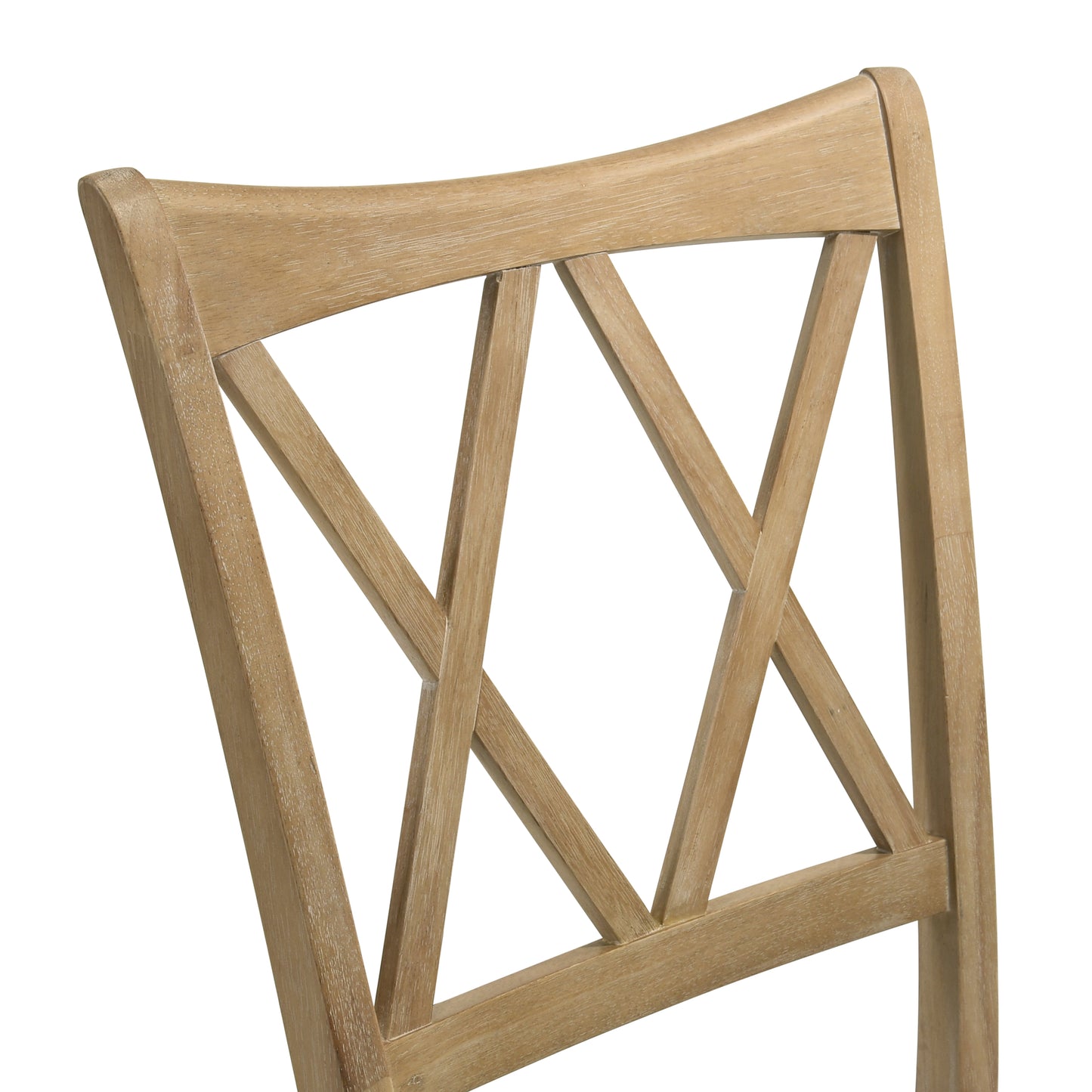 Roundhill Furniture Verta Solid Wood Cross-back Dining Chairs, Set of 2, Light Oak Finish