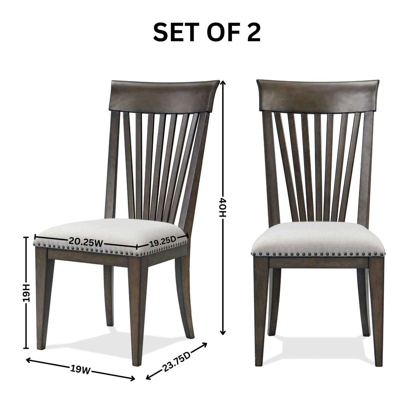 Grant Nailhead Trim Upholstered Dining Chairs, Set of 2, Beige