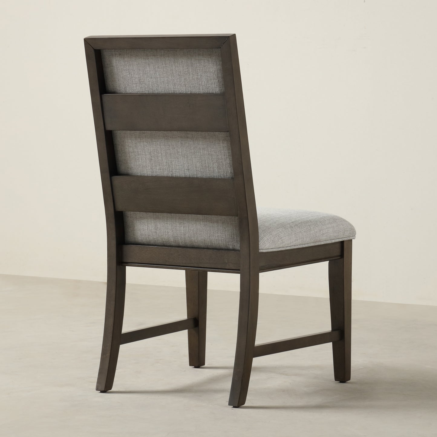 Roundhill Furniture Aberll Solid Wood Upholstered Dining Chairs, Set of 2, Gray