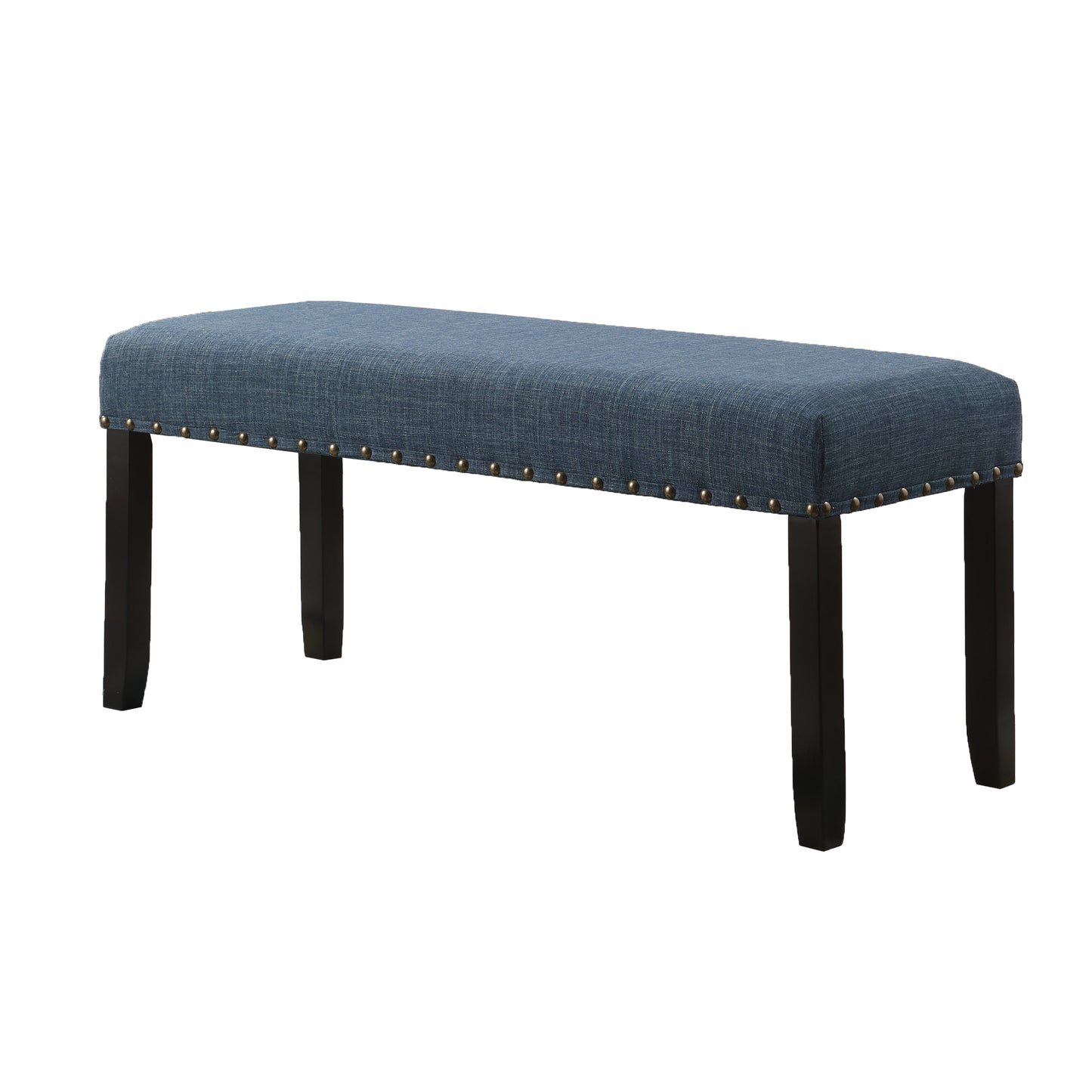 Roundhill Furniture Biony Fabric Dining Bench with Nailhead Trim