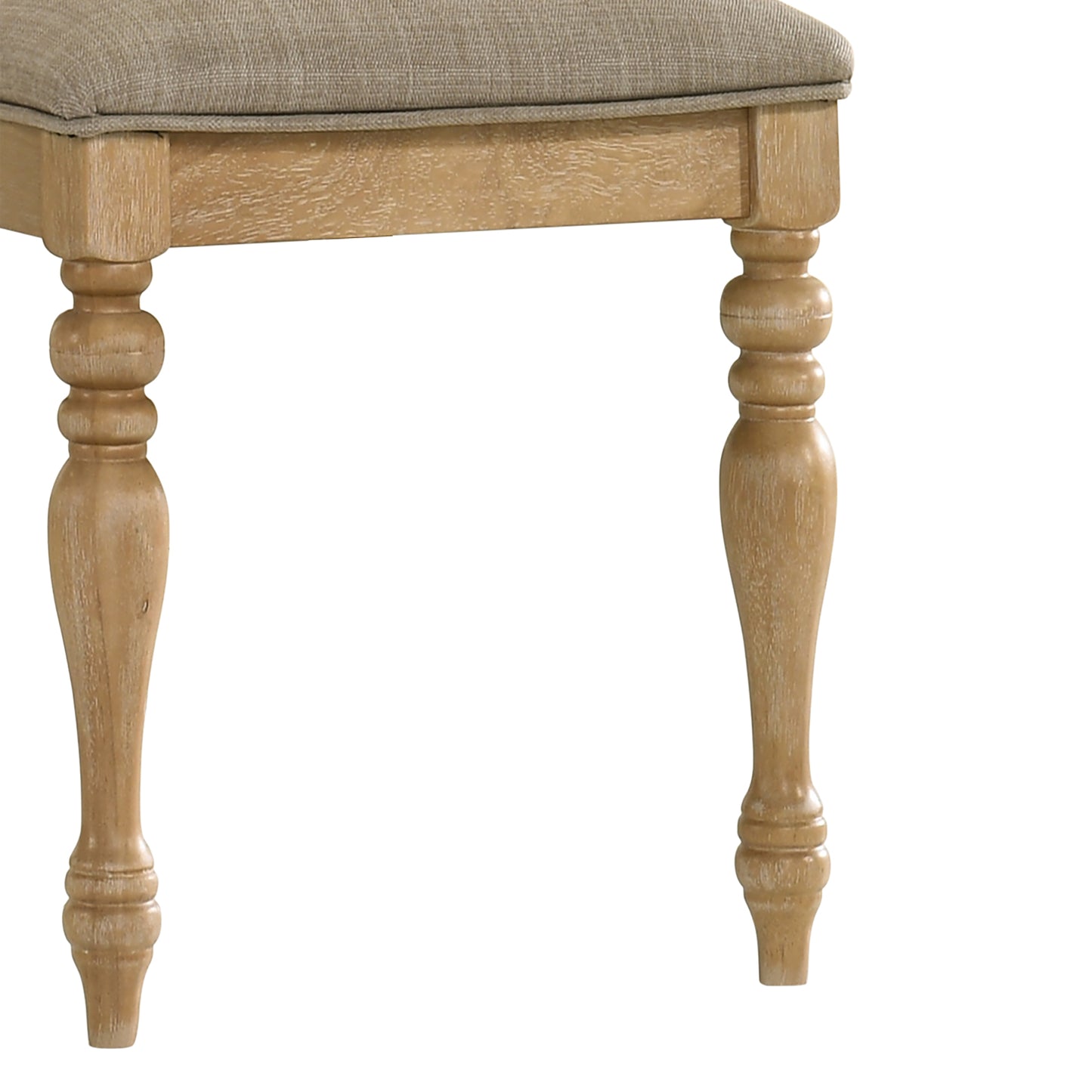 Roundhill Furniture Verta Solid Wood Upholstered Dining Bench, Light Oak Finish