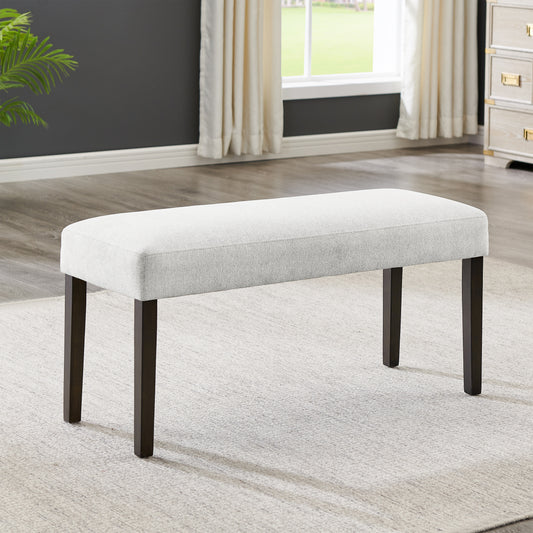 Roundhill Furniture Madison Contemporary Upholstered Dining Bench, Gray