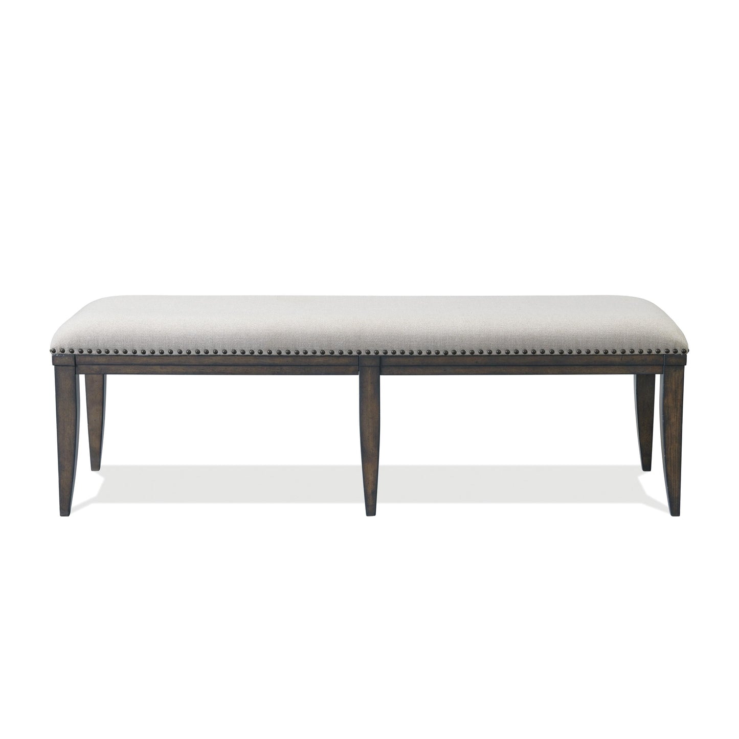 Grant Nailhead Trim Upholstered Dining Bench, Beige
