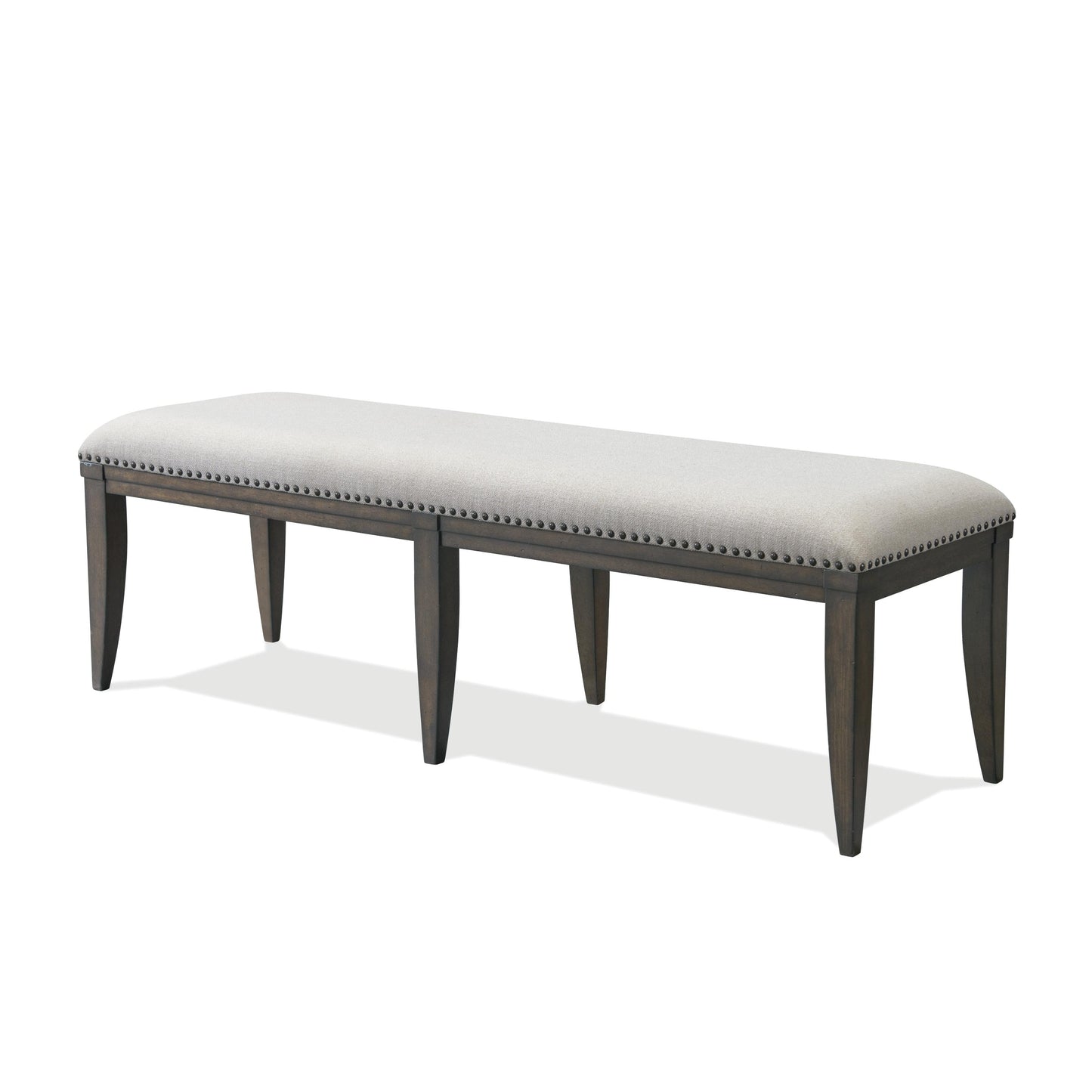 Grant Nailhead Trim Upholstered Dining Bench, Beige