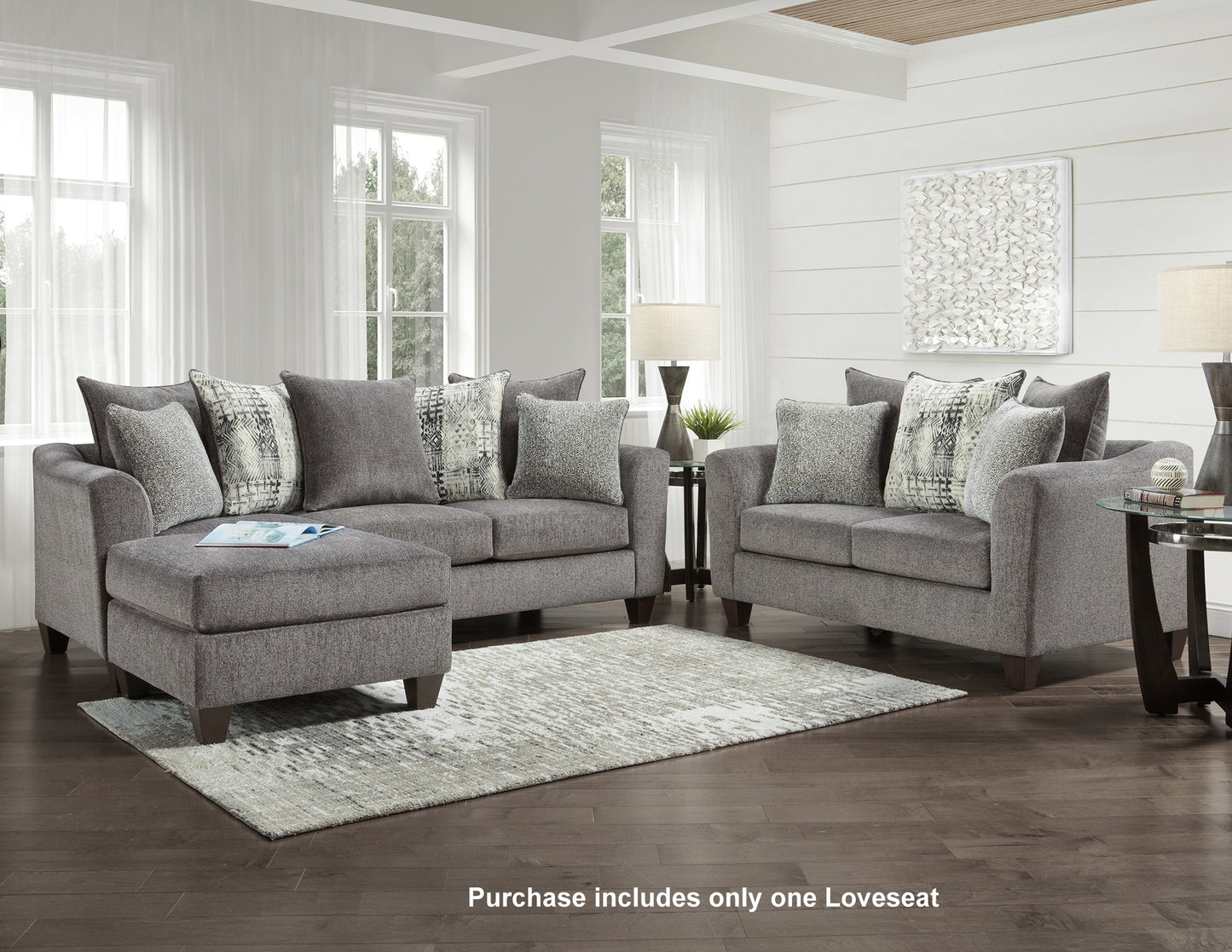 Davoz Upholstered Stationary Loveseat, Tori Slate