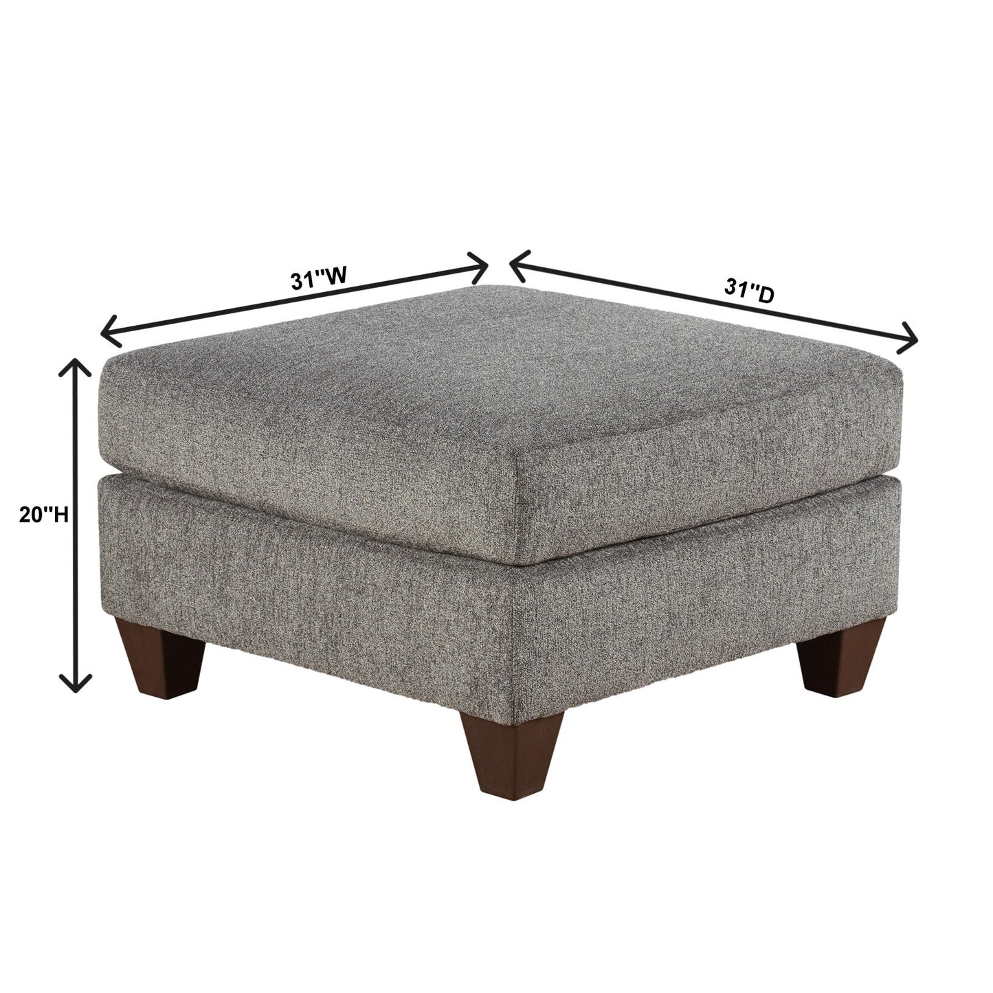 Davoz Upholstered Cocktail Ottoman, Tori Slate
