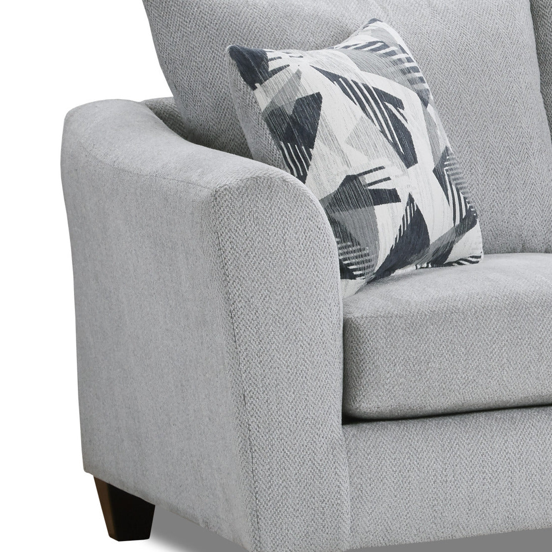 Duleek Upholstered Stationary Loveseat, Herringbone Silver