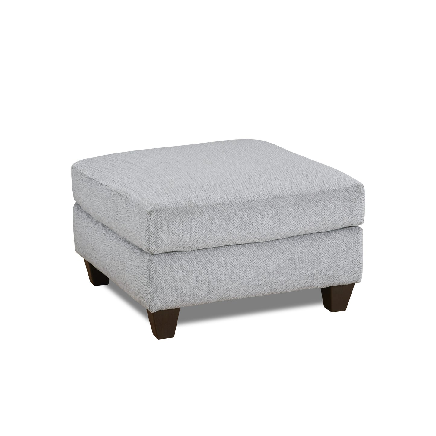 Duleek Upholstered Cocktail Ottoman, Herringbone Silver